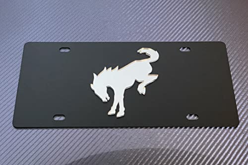 Eurosport Daytona- Compatible with 2021-2023 Ford Bronco Logo- Carbon Steel License Plate