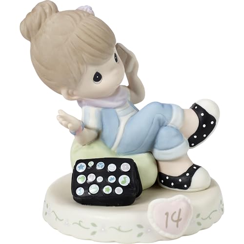 Precious Moments Growing in Grace Age 14 Collectible Porcelain Figurine, Brunette Girl - Ideal Keepsake for Birthdays, Anniversaries, and Special Occasions - Image 3