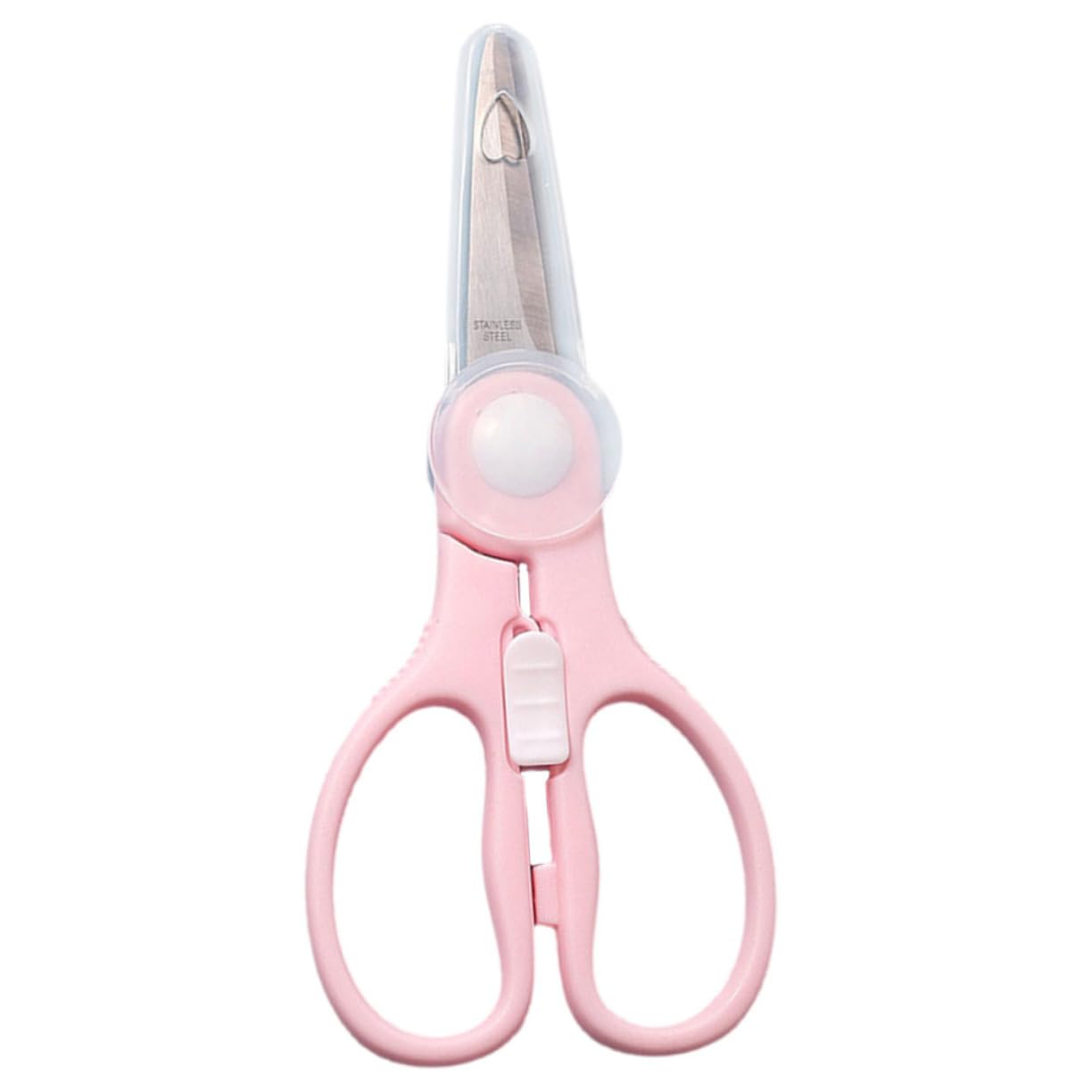 Vaguelly Children's Scissors Food Shear Scissors Tools Fruit Scissors Food Scissor Safety Food Scissors Food Cutter Stainless Steel Pink