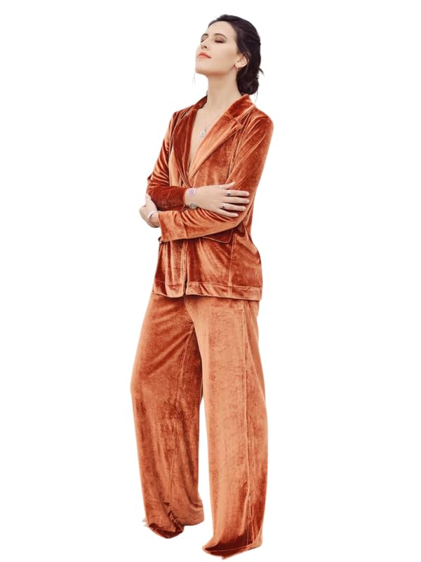 elchic Versatile Suit with Blazer and Pants for Women in Velvet-picture-37