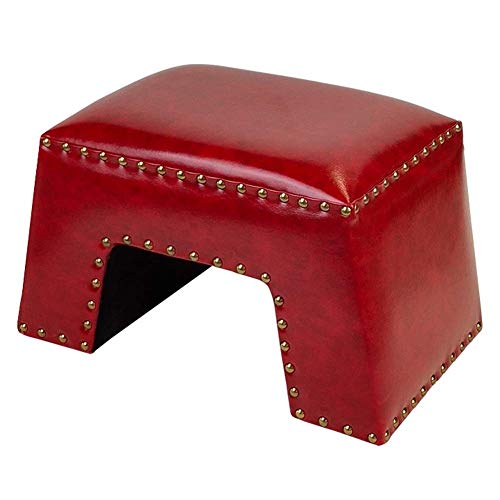 Taburete reposapiés de cuero para sala de estar, asiento creativo para cambiar zapatos, banco de piano versátil, varios colores, 30 x 38 x 28 cm, muebles elegantes para el hogar