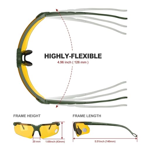 Image of xaegistac Shooting Glasses with Case-Safety Glasses Anti Fog | Z87.1 Certificated Impact Resistance Safety Glasses for Hunting Shooting Sports