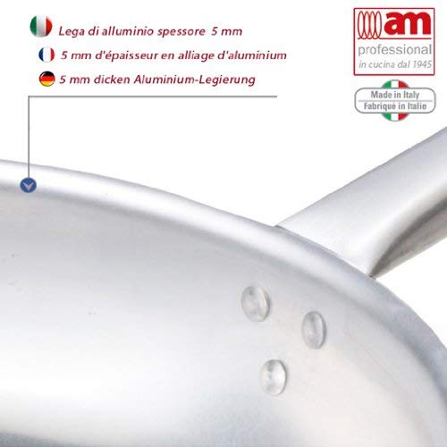 Padella saltapasta in alluminio uso professionale da cucina ristorante, 36 cm