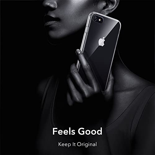 Image of ESR Mimic Tempered-Glass Case, for iPhone 8 /7 , Upgraded 9H Tempered-Glass Back, Feels Like a Caseless Phone, with Soft TPU Bumper and Shock-Absorbent Corners, Clear