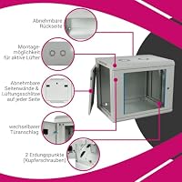 Netzwerkschrank 19 Zoll 9HE I 450 mm Tiefe I Serverschrank Grau montiert – Ansicht 4