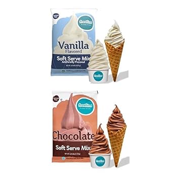 Bundle of Frostline Vanilla Soft Serve Ice Cream Mix Qty 1x 6 lb Bag + Frostline Chocolate Soft Serve Ice Cream Mix Qty 1x 6 lb Bag