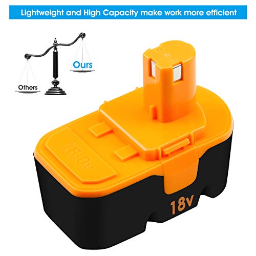 [Upgraded to 3.8Ah] 2 Pack P100 Replacement Battery Compatible with Ryobi 18V One+ Power Tools Replace for P101 ABP1803 BPP1820 1322401 1400672 130224007 1323303 Battery