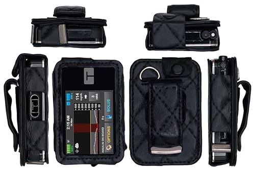 Étui en cuir pour pompe à insuline Tandem t:slim X2 avec clip ceinture