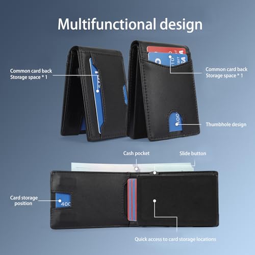 Generic Men's RFID Metal Card Box Wallet Large Carbon Fiber Card Bag Wallet ID Window Folding Pocket Card Seat High end Feeling (wallet grey)4