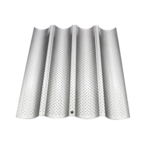 PRETYZOOM Non-stick French Bread Baking Mould 4 Loaves Wave Pan Dishwasher Safe for Crispy Bread