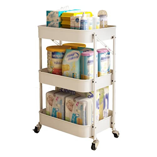 Carrito de metal plegable de 3 niveles para acabar con el desorden