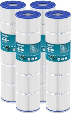 KEEPURE Jandy CV340 Pool Filter Cartridge Compatible with Jandy CL340, PJAN85, C-7459, FC-6405, FC-0800, R0554500, A0557900, 4×85 Sq. Ft, 4 Pack