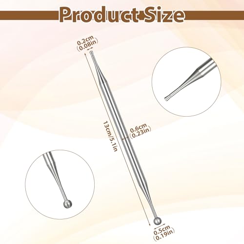 cobee 1 Pc Acupuncture Pen, Dual Head Facial Reflexology Tools Body Point Probe Tip, Stainless Steel Relax Point Massage Fascia Tool for Feet Legs Arms Shoulders