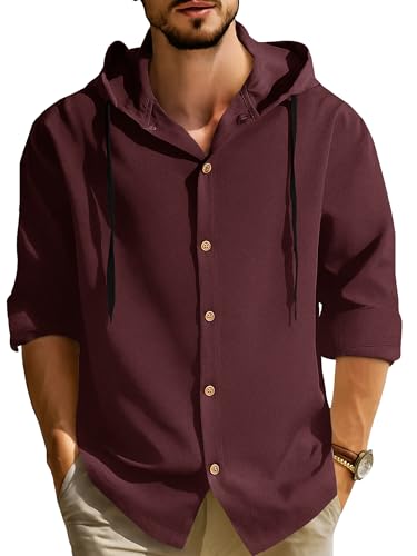 Image of Noble Monk Men's Relax Fit Hooded Shirt || Casual Wear for Men || Full Sleeve Shirts || Stylish Shirt for Men