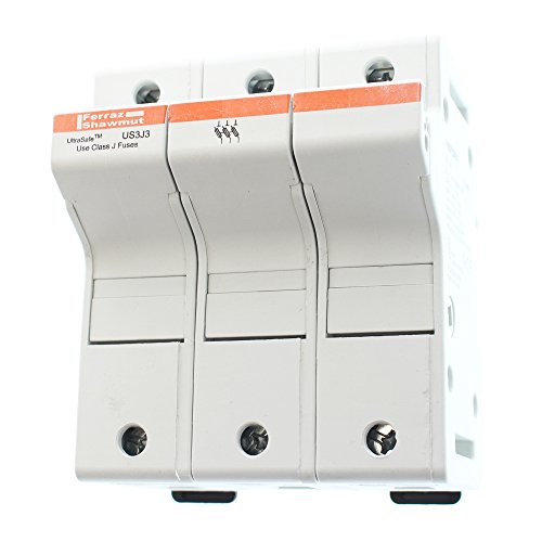 Mersen US3J UltraSafe Modular Fuseholder, 3 Pole, for 600VAC/VDC, 200kA, 30 Ampere Class J Fuse