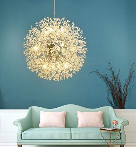 Suspension luminaire salon chic en cristal pissenlit LED