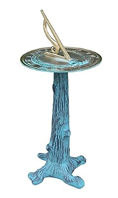 BestNest Rome Grow Old with Me Brass Sundial & Cast Iron Tree Pedestal – Verdigris Finish, Outdoor Garden Sundial, Elegant Wedding & 50th Set
