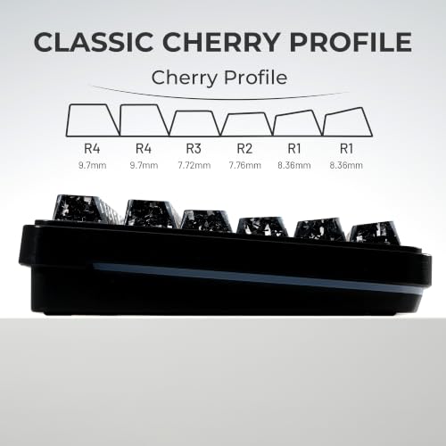 Image of GMKWTL XVX Black Shine Through Keycaps, PBT Keyboard Keycaps Cherry Profile | Forged Carbon Texture, Side Printed Keycap Sets Suitable for 60% 65% 75% 80% 100% Mechanical Keyboard
