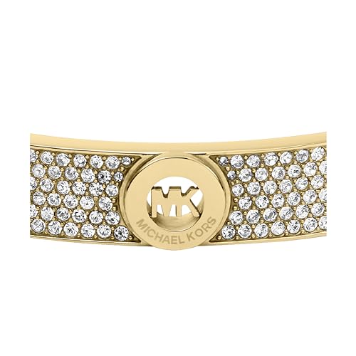 Michael Kors Stainless Steel and Pavé Crystal Bangle Bracelet for Women, Color: Gold (Model: MKJ3998710)