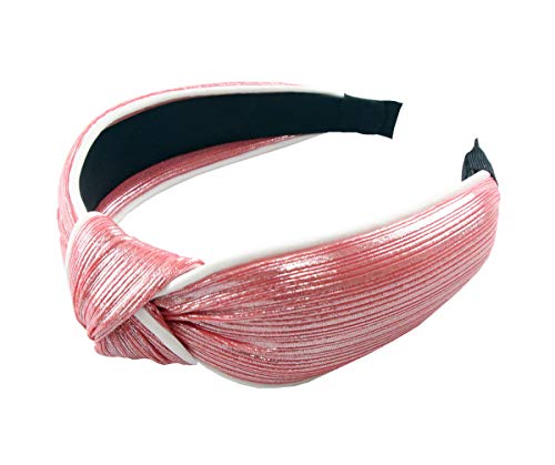 Glitter Knotted Headbands for Women Pink Wide Headbands Knot Turban Headband Hair Band for Women Headwear Barrette Styling
