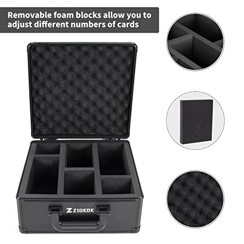 Graded Card Storage Box And Top Loaded Psa,Bgs,Sgc,Gma Baseball Football Sports Cards, Impact Absorbing Foam Slots Waterproof Display Trading Card Case With Durable Lock,Easy To Carry (3 Slots) #TOP2