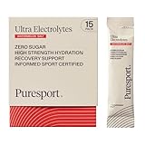 Puresport Ultra Electrolytes Hydration Watermelon Salt (15 Pack) | High Performance Sugar Free Electrolytes Powder | 1000mg Sodium | Electrolyte Sachets to Optimise Hydration/Support Muscle Function