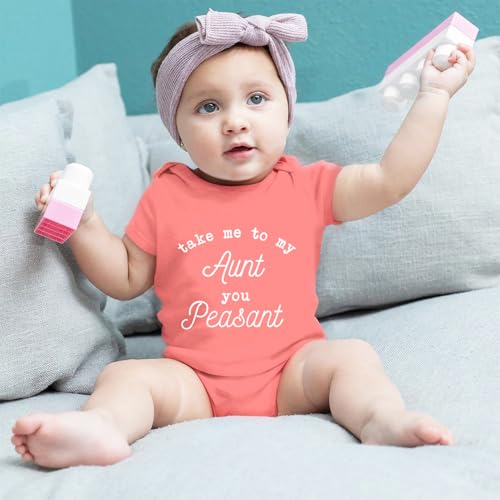 listery Take Me To My Aunt You Peasant Baby Funny auntie Baby Bodysuit Cute Aunt White Baby Clothes 0-122