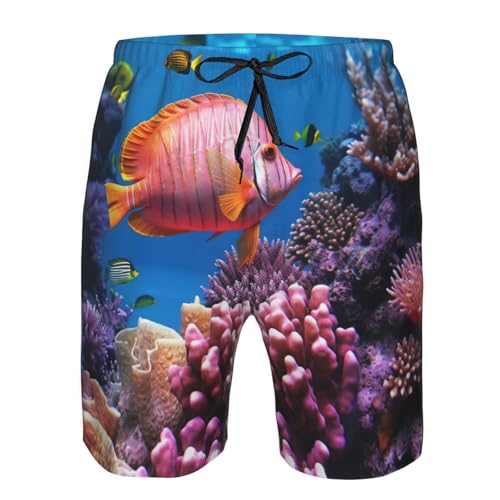 Underwater Fish Men's Quick Dry Beach Shorts Swim Trunks with Pockets Board Shorts4