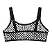 FEESHOW Women's Sheer Mesh Mermaid Sea Shell Bra Top Workout Yoga Camisole Crop Top Black Fishnet #2 3X-Large