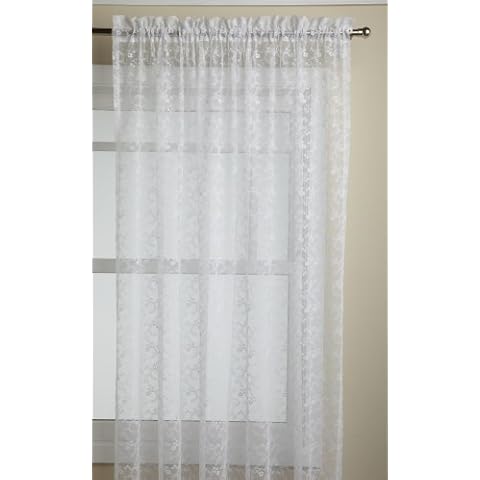Lorraine Home Fashions Priscilla 60-inch x 84-inch Tailored Panel, White Cover