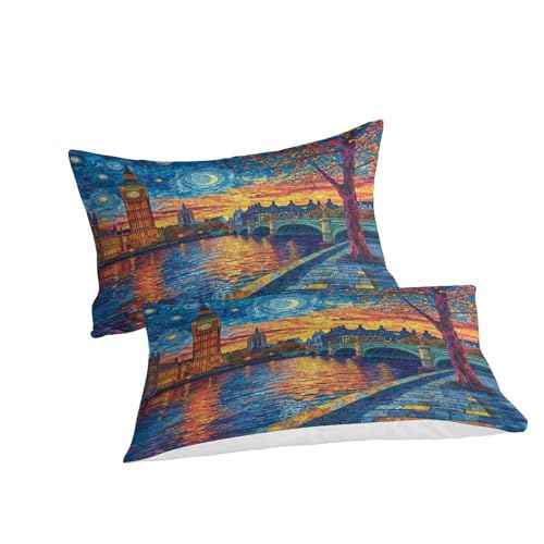 Housse de couette microfibre Tour Eiffel 3D respirante avec zip dissimulé - 3