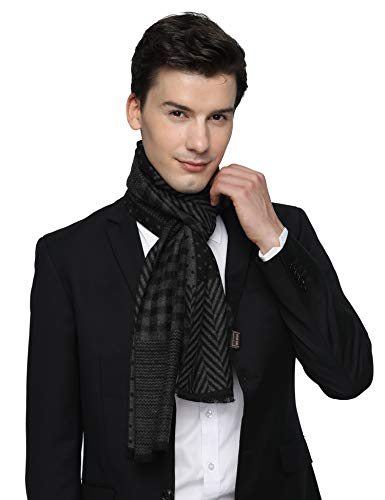 SEW ELEGANT NEW pour hommes Foulard Couleur Simple Réversible Imprimé Pois Et Rayures Noir foncé Cover