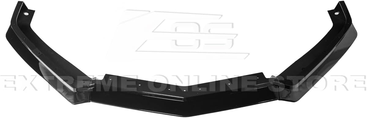 Replacement for 2020-Present Chevrolet Corvette C8 | GM Factory Z06 Style Front Bumper Lip Chin Spoiler Lower Splitter & Side Skirts Extension Pair (ABS Plastic - Painted Carbon Flash Metallic)