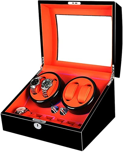 Remontoir de montre automatique en bois et cuir boîte YZCIS écrin de rangement de luxe