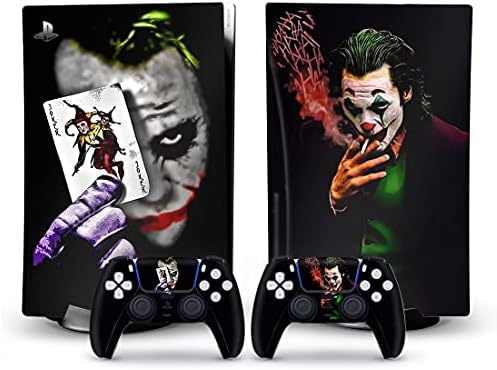 Mmoptop Skin for PS5 Disc Edition Joker Console and Controller Vinyl Cover Skins Wraps Compatible with Playstation 5 Disc Version