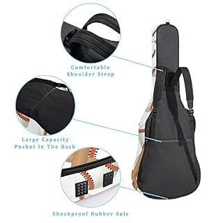 Housse de transport imperméable en tissu Oxford avec bandoulière réglable pour guitare Motif batte de baseball et balles - Les Beatles, Paul McCartney, John Lennon, RIngo Starr, George Harrison Housse de transport imperméable en tissu Oxford avec bandoulière réglable pour guitare Motif batte de baseball et balles – Image 3