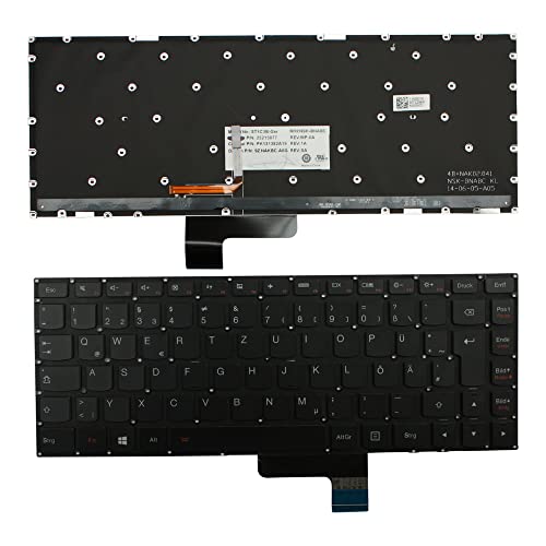 Clavier PC portable Lenovo Ideapad U430P Keyboards4Laptops rétro-éclairé noir allemand de rechange