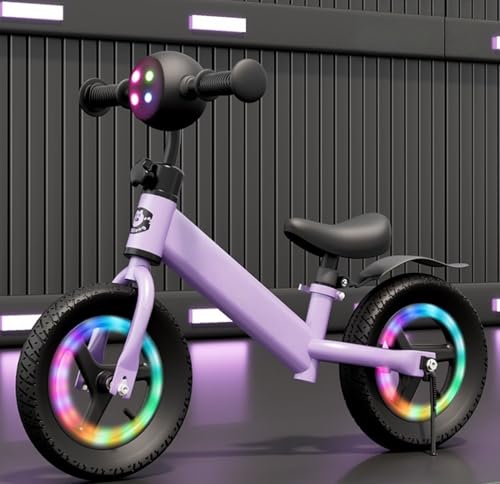 【Banefu】子供用 ペダルなし自転車 12/14インチ 音楽と光 フラッシュホイール 超軽量 滑り止めハンドル、強化フレーム、耐摩耗性タイヤ、可愛い、 高炭素鋼 発泡タイヤ 乗り物 お祝い プレゼント 男の子 女の子 子どもの日 誕生日 幼児 子どもの