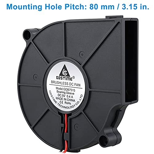 Gdstime 75Mm Usb Fan, 75Mm X 15Mm Blower Fan, 5V Dc Brushless Cooling Fan #TOP1