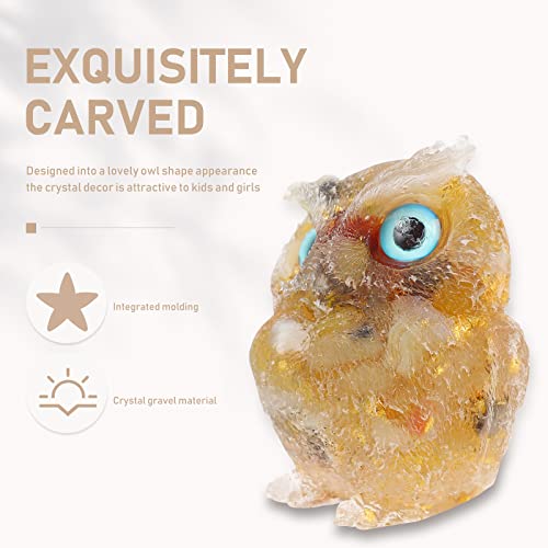 YARNOW Decoração da estátua da coruja de cristal encantador coruja forma adornam para o armário de d