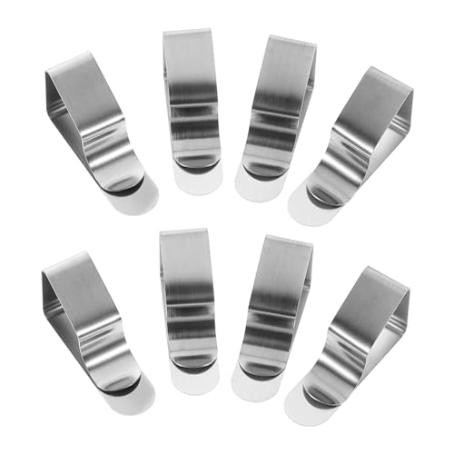 Toyvian 8 Piezas Pinzas Trapezoidales de Acero Inoxidable para Mantel Clips Resistentes para Sujetar Manteles y Faldones de Mesa para Picnic y Uso al Aire