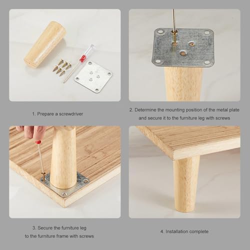 Patas de sofá de madera de 8cm para cambiar las patas rotas de tus muebles 5