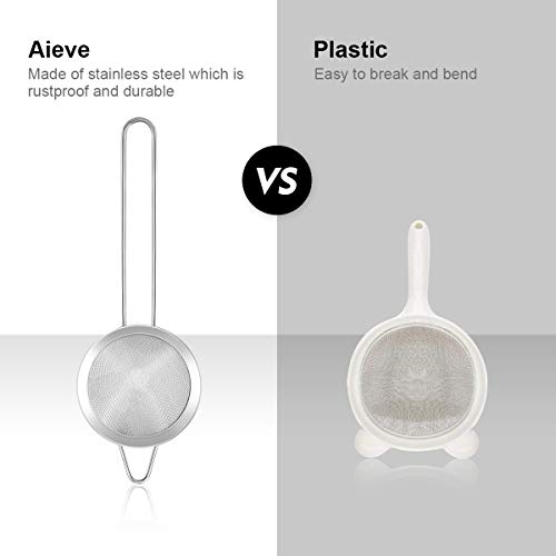 AIEVE Cocktail Zeef, 2 Pack RVS Thee Zeef Bar Zeefzeef, Fijne Mesh Zeef, Conische Zeef met Handvat voor het Filteren van… - Afbeelding 5