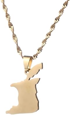Trinidad and Tobago Map Pendant and Necklace Gold Silver Trinidad Tobago Jewelry