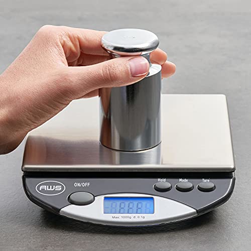 American Weigh Scales Calibration Weight For Aws Digital Scale, Carbon Steel, Chrome Finish, 2000G (2Kgwgt) #TOP4