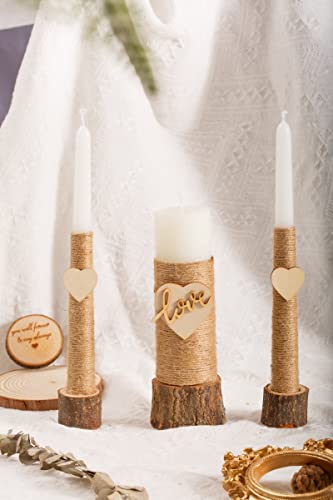 image for LIKEYO Unity Candles for Wedding Ceremony Set - Wedding Candles, Rusti