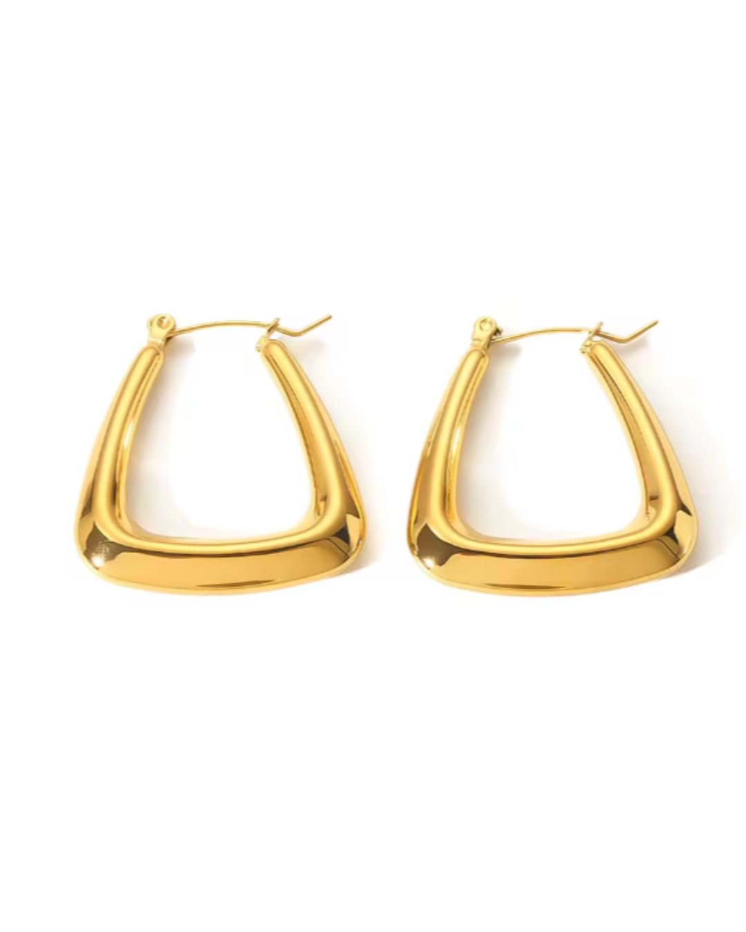 Gold-Toned Brass Dangle Hoop Earrings, Western Style, Polished Finish, anti tarnish jewellery for women & girls, 25g-image-36