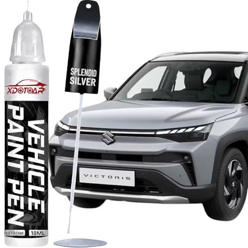 Image of xdotoar Maruti Suzuki Victoris SPLENDID SILVER (WBE) Touch Up Paint Pen | Car Scratch Remover & Paint Chip Repair | Exact Color Match | Quick Dry Formula | Rust Protection | 18ml