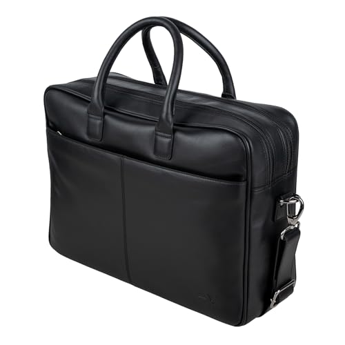 MANTA Echtleder Business-Tasche, Handgearbeitete Aktentasche aus Leder, Stilvoll & Modern, 16-Zoll Laptoptasche, Elegante Notebooktasche, Umhängetasche, Dokumententasche, Schultertasche, Laptop-Sleeve