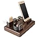 Wood Phone Docking Station Ash Magnets Organizer Men Gift Husband Charging Pad Slim Birthday Nightstand Boyfriend Compatible with iPhone AirPods Apple Watch